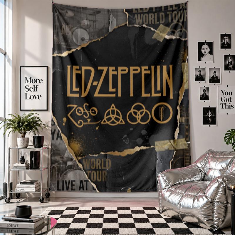Led Zeppelin Wall Tapestry Home Decor Wall Hanging Cloth for Bedroom Living Room Background