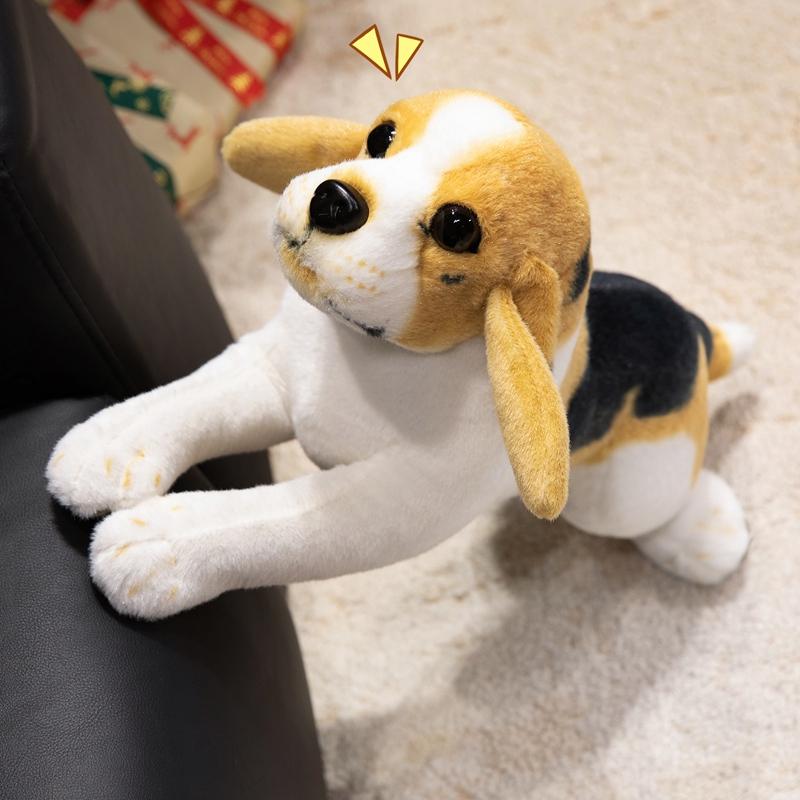 Simulation Beagle Plush Toy Cute Fluffy Cartoon Stuffed Animal Dog Doll Home Decor Gifts For Kids