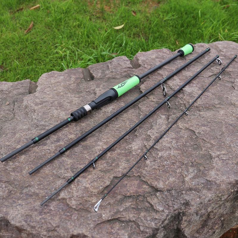 Fishing Rods 2.1/2.4M Portable Carbon Fiber Spinning Fishing Pole Travel Saltwater Freshwater Rod