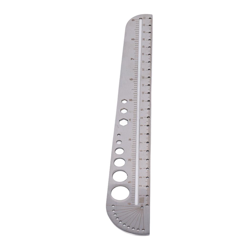 Stainless Steel Ruler Multifunctional Special Shaped Large Office Ruler with Scale Sewing Leather Measuring Tool