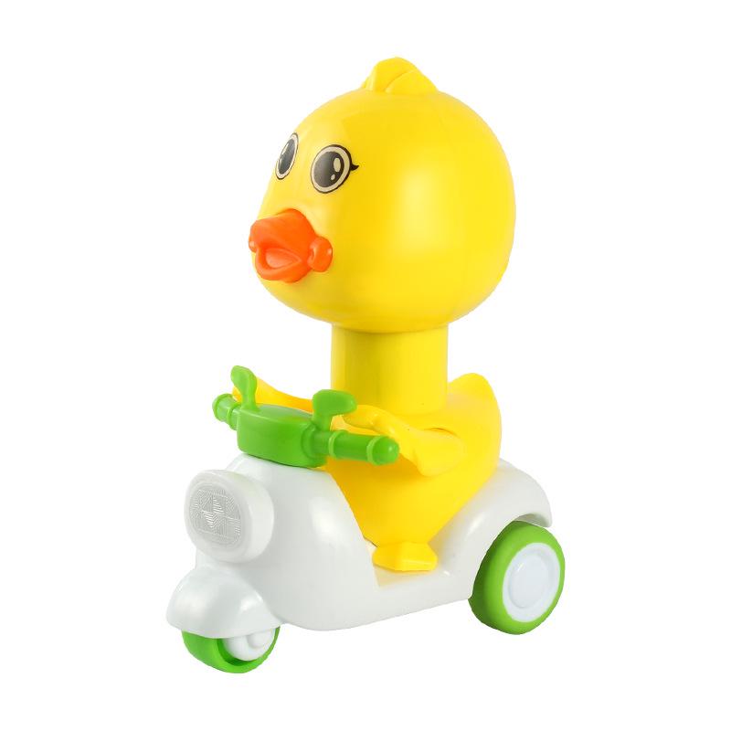 Pull-Back Inertia Car: Children's Duck Motorcycle Toy