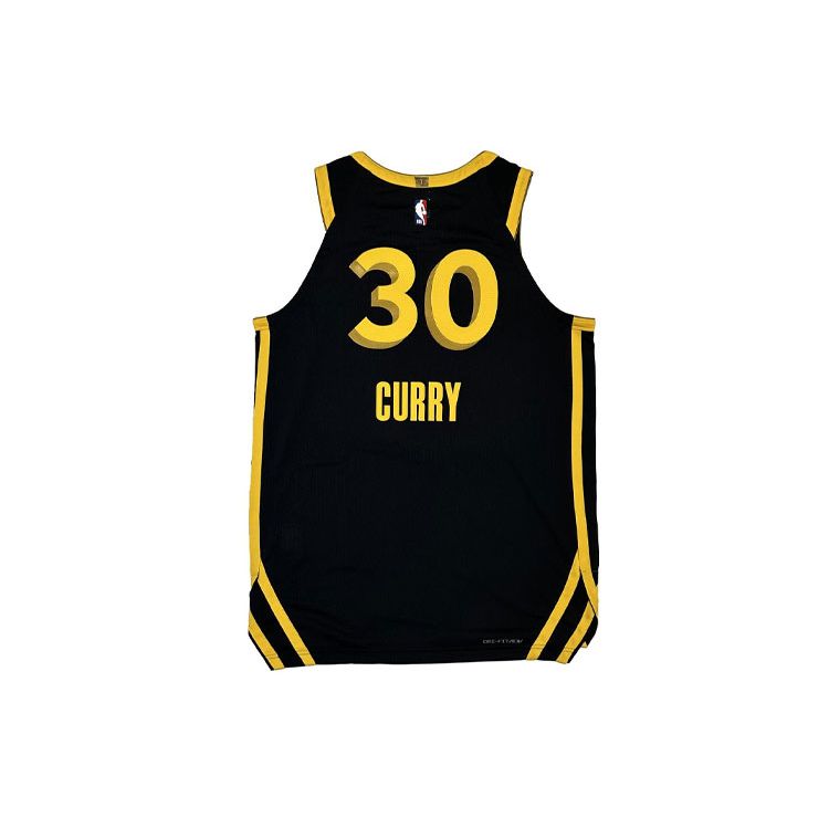 Nike Стивен Карри Нет. 30 Джерси Golden State Warriors City Edition, мужские топы 2023–24 гг., черный желтый DX8759-010