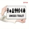 Vintage Iron Restroom Sign - 2D Flat 20x30cm Wall Art, Gender Neutral Farmhouse Cafe Decor