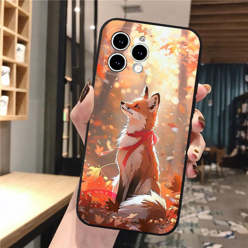 Чехол для телефона Carcasa Funda Для iPhone 17 Pro Max 17 Air 16 15 14 13 Pro Max 15 16 Pro 15Plus Милая лиса