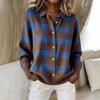 Womens Oversized Plaid Knit Cardigan With Collar Long Sleeve Casual Sweater 2026 Fall Winter