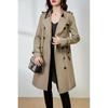 High-quality Khaki Trench Coat Women's New Spring Clothing Medium and Long Early Spring Thin Jacket Women's Clothing
