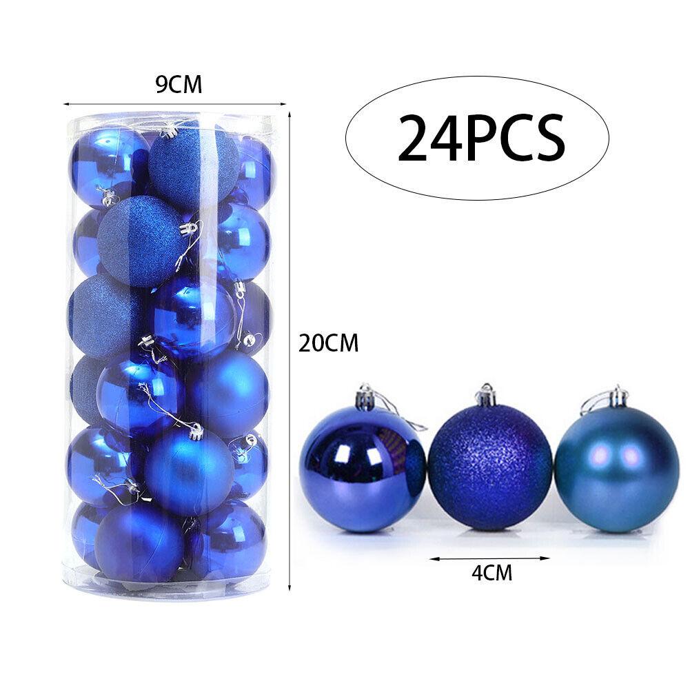 8 СМ 24 ШТ. Рождественские Подвесные Шаровые Украшения Небьющиеся Рождественские Елочные Украшения Комплект Рождественские Украшения Шары для Праздника Свадьбы Декор