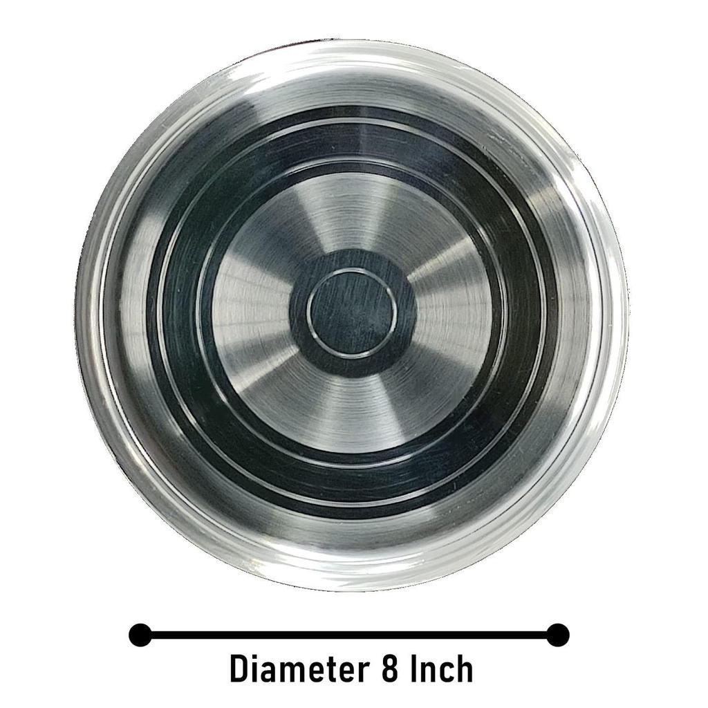 Silver Plated Pooja Thali Set with 8 Inch Plate Kalash Bowl Agarbatti Stand Palli Diya Kumkum Stand Coin Ghanti