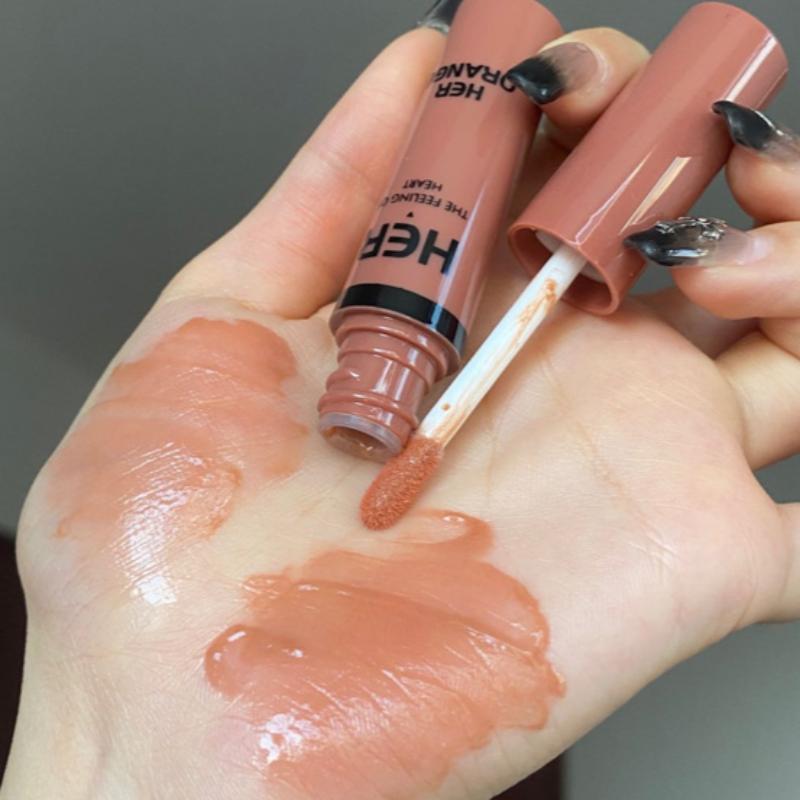 HER ORANGE ~ Мерцающая водная блестящая зеркальная глазурь для губ, которую нелегко превратить в пленку водного света, стеклянный блеск для губ