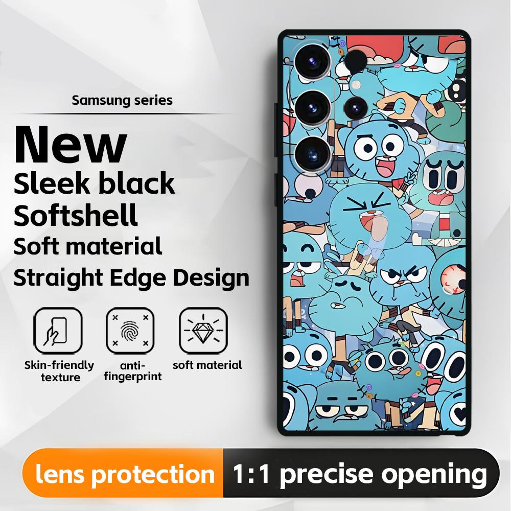 The Amazing World of Gumball Phone Case For Samsung Galaxy S25 S24 S23 S22 S21 S20 Plus Ultra Note20 Soft Black