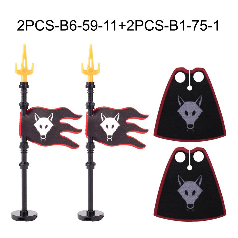 Средневековая Военная Война Армия Замок Рыцарь Солдат Фигурки Строительные Блоки Оружие Плащ Шлем Наплечник Флаг Воин Щит