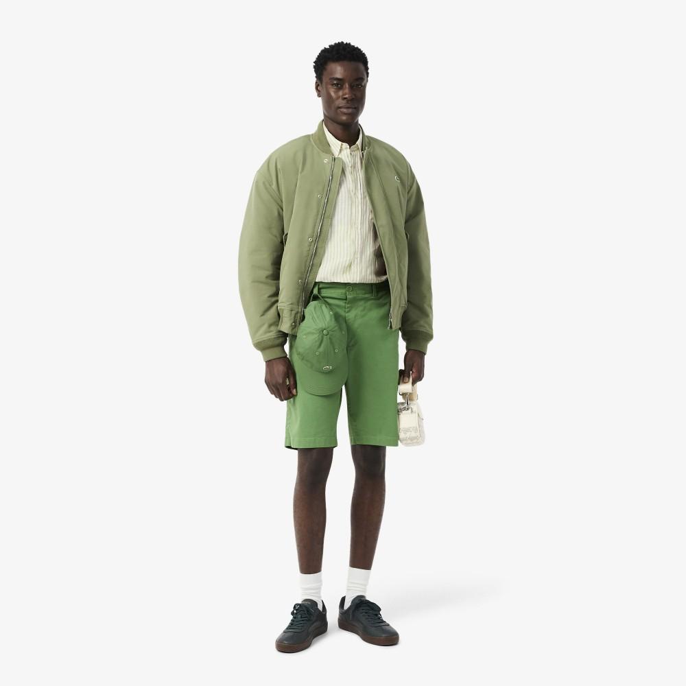 [lacoste] Men's Linen Stripe Short-Sleeve Shirt CH8061-56G374