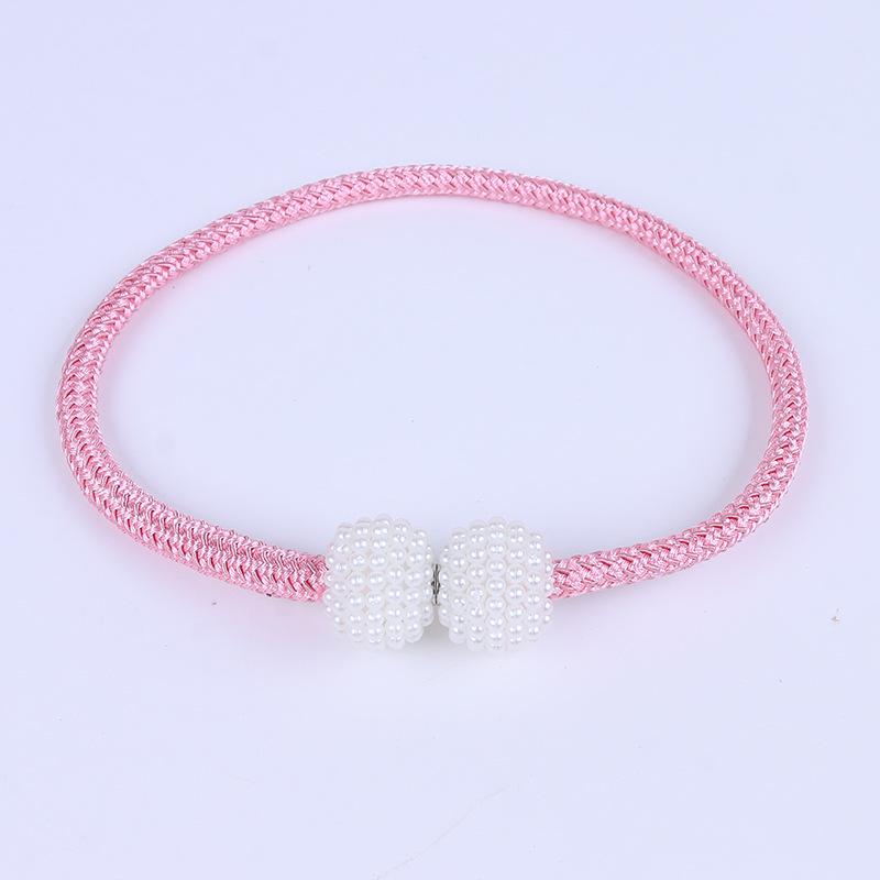 Маленькие магнитные подхваты для штор с жемчугом, без сверления, веревочные пряжки-ремни