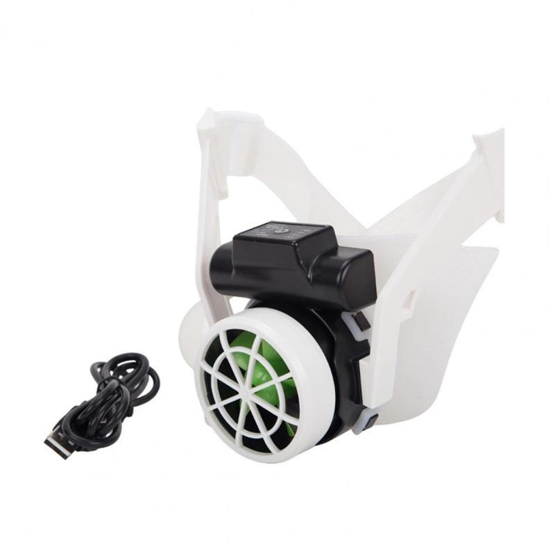 The helmet is equipped with an internal cooling fan, a helmet safety fan, strong wind force, adjustable wind belt, and a helmet fan.
