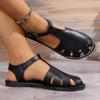 2024 Лето Новые Высококачественные Женские Туфли Baotou Однотонные Женские Сандалии Большие Размеры С Пряжкой Модные Женские Сандалии