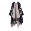 Versatile Travel Shawl, Cold-Proof And Warm In Spring And Autumn, With Thickened Fringed Split Cloak