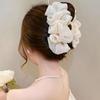 Women Hair Clamp Multi-layered Fabric Decor Solid Color Strong Claw Anti-slip Hair Decoration Organization Lady Hair Styling Tool