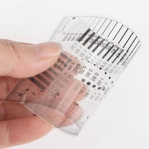 uxcell 5pcs High-Precision SEC Size Estimation Chart, 8x5.5cm, 0.2mm, Transparency Defect Detection Film Ruler for Measuring Diameter and Line Width D