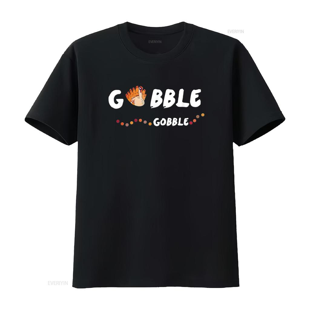 Mens Gobble Thanksgiving T Shirt Black Medium vintage Washed Comfortable Unisex streetwear fashion Versatile