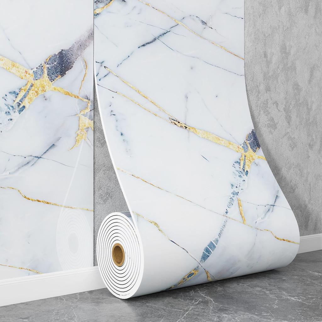 Самоклеящаяся водостойкая настенная наклейка под мрамор для ванной комнаты, гостиной, кухни и ТВ-зоны.