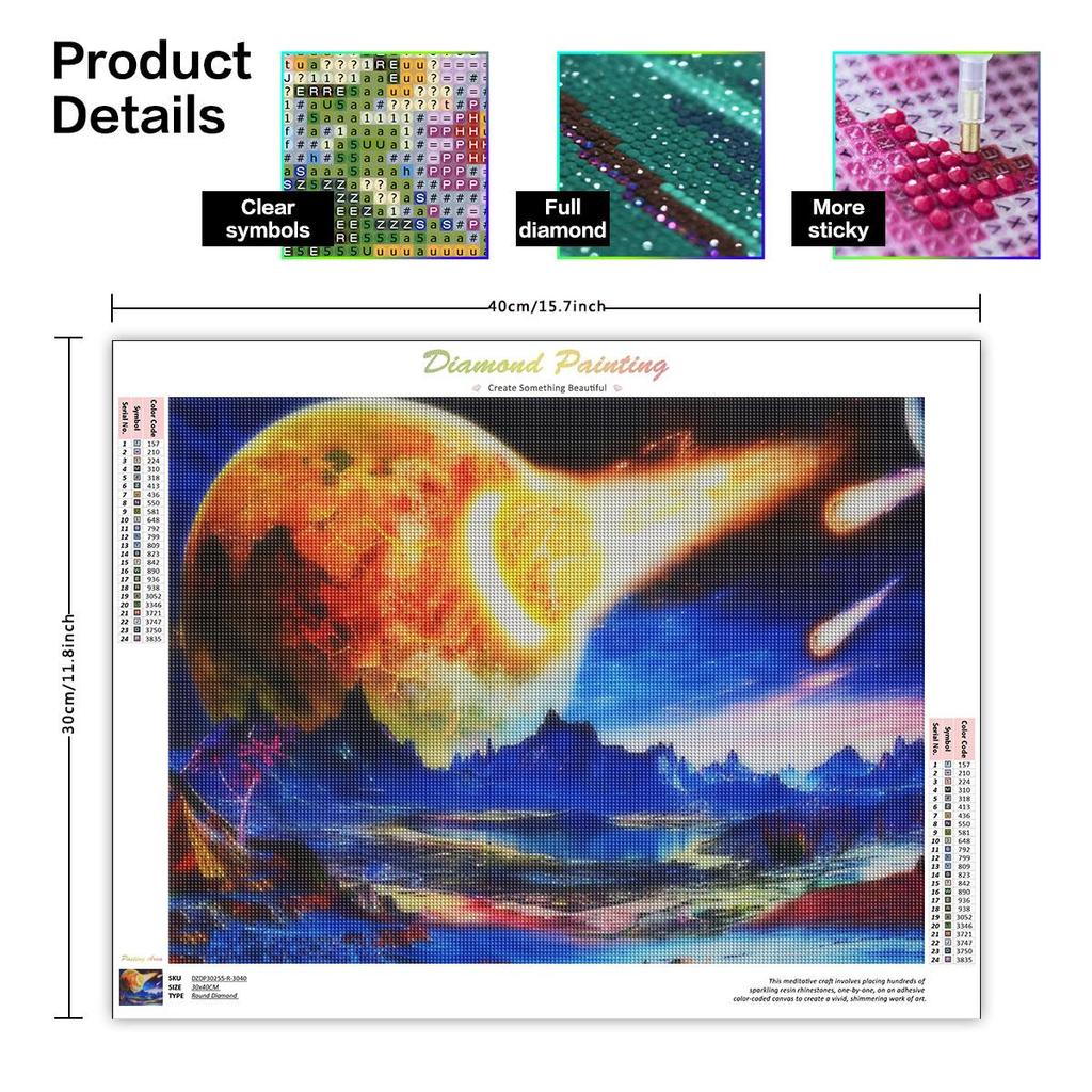 5D Diamond Painting Meteorite Cross Stitch Embroidery Mosaic Landscape Picture Of Rhinestones Wall Decor 30x40cm/12x16inch