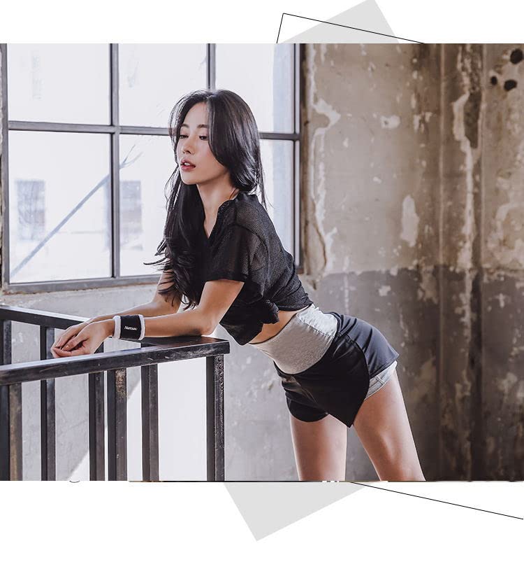 Lubitas Mesh Body Shape Slimming Rash Sportswear Top Shirt, Contour, Guard, (Small, Black)