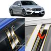 Car TPU/Glossy Mirror Pillar Post Cover Stickers 6PCS For Mercedes Benz C-Class Sedan W205 2014 2015 2016 2017 2018