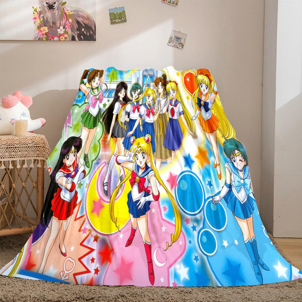 Japanese anime cute cartoon theme Sailor Moon Tsukino Usagi blanket suitable for home beds, sofa covers, office nap, outdoor warm blankets O4