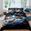 3D printed Mobile Suit Gundam bedding set, printed single duvet cover and pillowcase three-piece set, available in children's