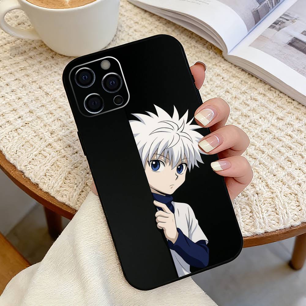 Killua HXH-h X Hunter Phone Case For iPhone 17,16,15,14,13,12,11 Plus,Pro Max,XS,Soft Silicone Black Cover