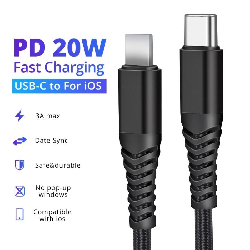 FONKEN For iPhone 12 Series & XS XR 11 Pro Max Mini PD 20W Type C To Lightning Data Cable Support Charging Data Transfer
