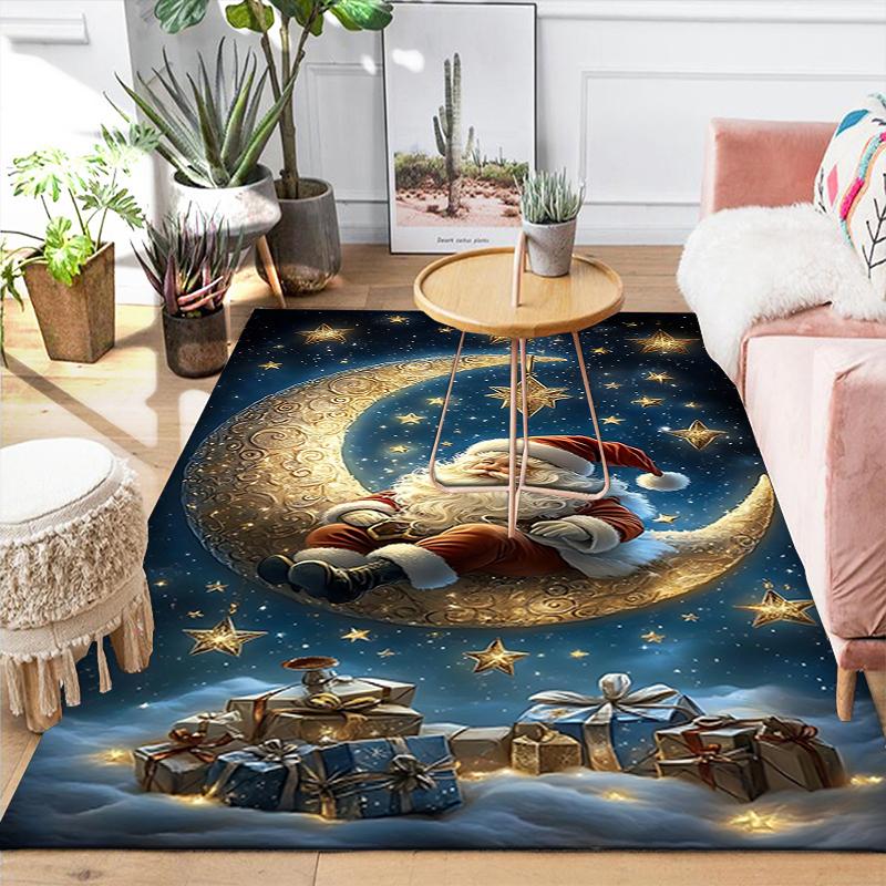 1 шт. Коврик 'Луна Санты' Офисный Ковер Внутренний Наружный Придверный Коврик Нескользящий Мягкий Гостиная Рождество Хэллоуин Подарок D922384