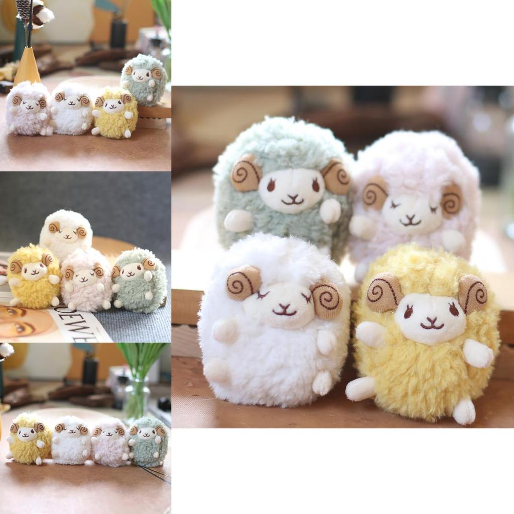Adorable Fluffy Sheep Plush Keychain Cute Soft Stuffed Animal Bag Charm Toy