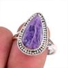 Natural Charoite Gemstone Handmade 925 Solid Sterling Silver Gift Ring S.9 B8O13