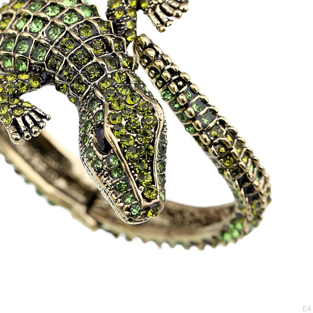 Открытый браслет из кожи аллигатора, браслет-обходной браслет, браслет-манжета для подарка друзьям