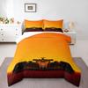 Formula 1 Race Car Front View Bedding Set (1 Duvet Cover, 2 Pillowcases, Duvet Not Included), Orange Sunset Motorsport Art Print