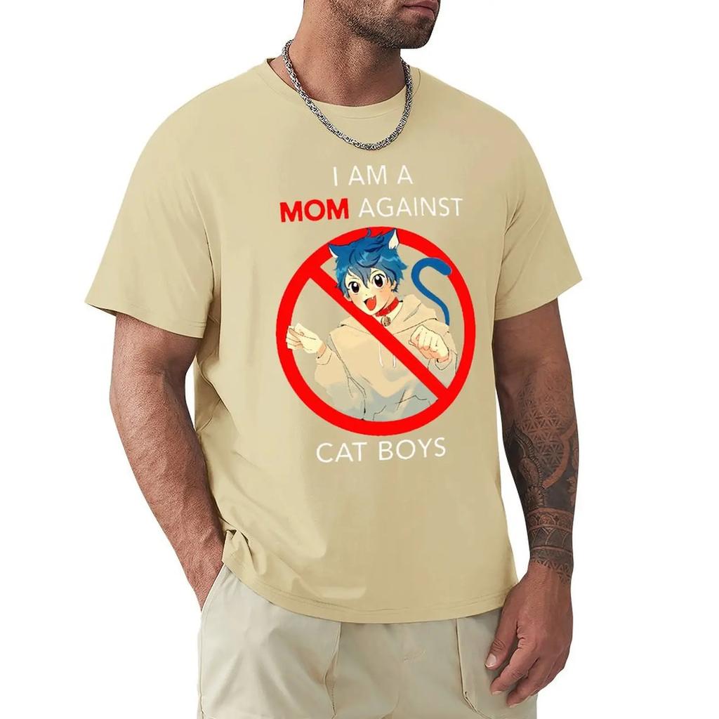 Я мама против котиков, унисекс, кавайная футболка для мужчин и женщин, забавная аниме-футболка для взрослых, симпатичная классическая футболка, хлопковый женский топ