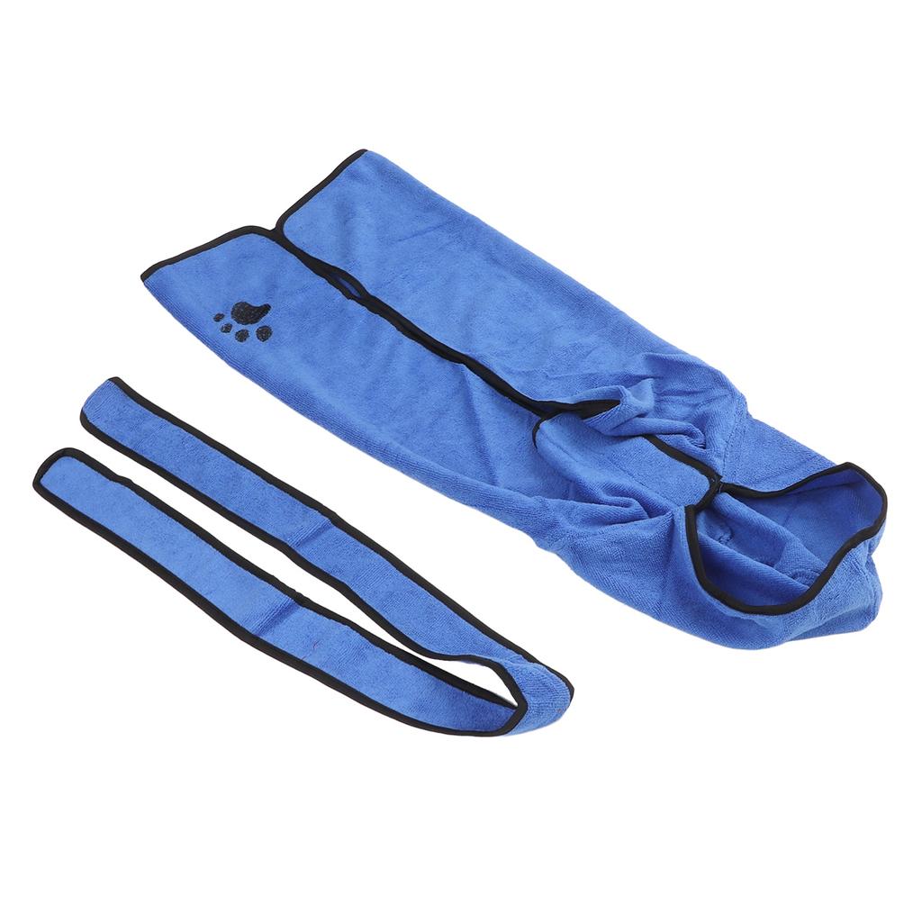 Dog Drying Coat Microfibre Fast Drying Highly Absorbent Pet Wearable Bath Towel with Adjustable Waist Belt for Dogs Cats