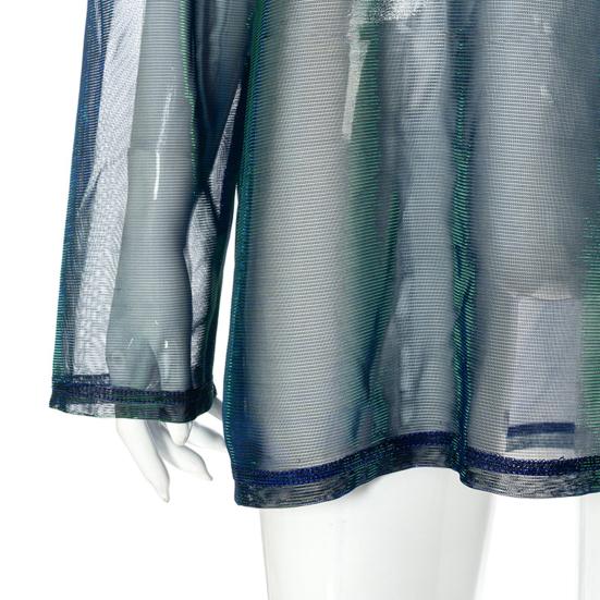 Женский клубный топ, прозрачный свободный пуловер с круглым вырезом и длинными рукавами, клубная одежда, тонкая сетчатая женская клубная футболка, женская одежда