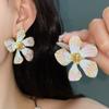 Exquisite Oil Drop Flower Ear Studs Baroque Korean Style Earrings Enamel Flower Earrings Girls