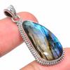 Natural Labradorite Gemstone 925 Solid Sterling Silver Gift Pendant 1.65" N7K89