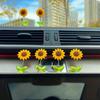 5/8/10Pcs Sunflower Decoration Car Ornament Realistic Looking Mini Size Easy To Install Spring-loaded Sunflower Car Dashboard Decoration