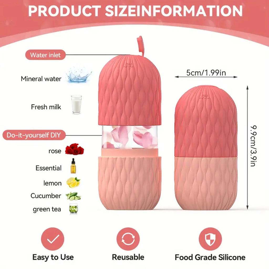 Многоразовая силиконовая форма для льда для лица, косметический ледяной ролик, инструменты для ухода за кожей для сужения пор, подарок для женщин, уход за кожей, морозильная камера