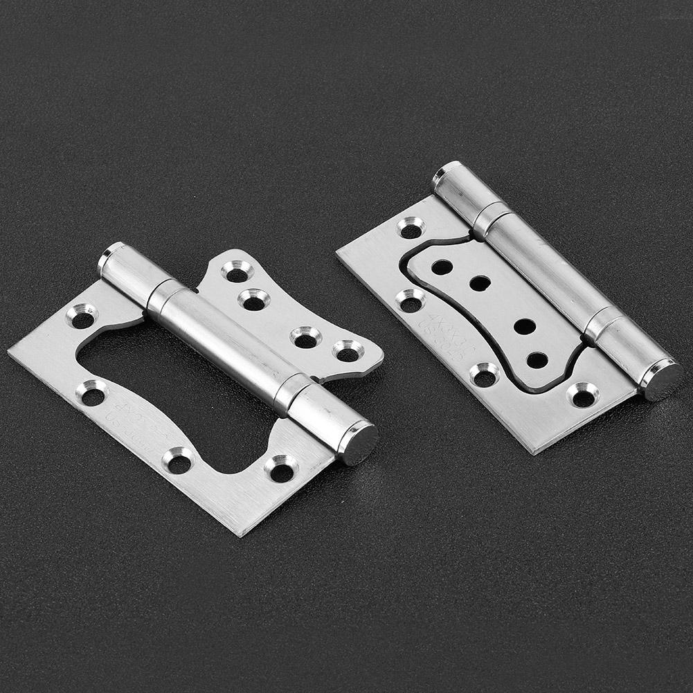 2Pcs Stainless Steel Home Wood Door Silent Hinge Hardware Accessories No Need of Slotting