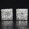 European-American Classic Square Diamond Hip-Hop Earrings: Micro-Inlaid Zircon, Unisex, Super Flash