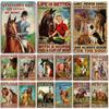 Vintage Girl And Horse Metal Plaque Wall Art Metal Poster Classic Sport Metal Tin Sign Bar Club Studio Industrial Decor