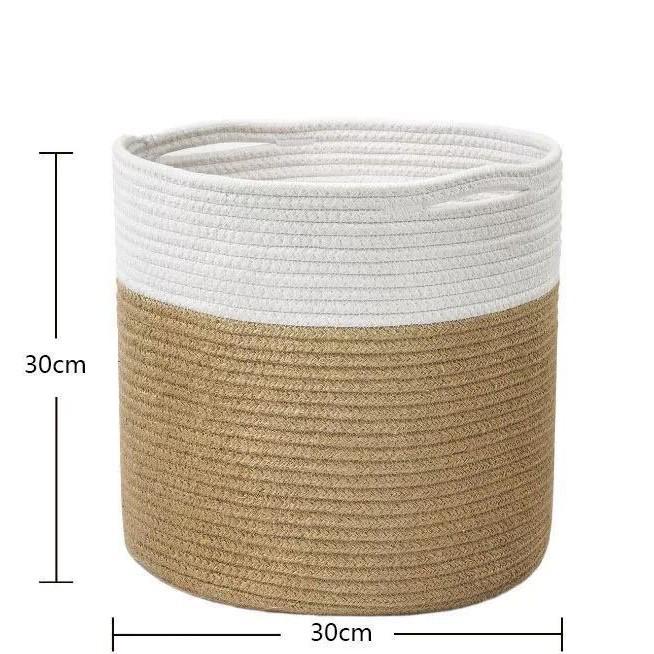 Large Cotton Rope Basket for Plants, Flowers, Laundry, and Storage