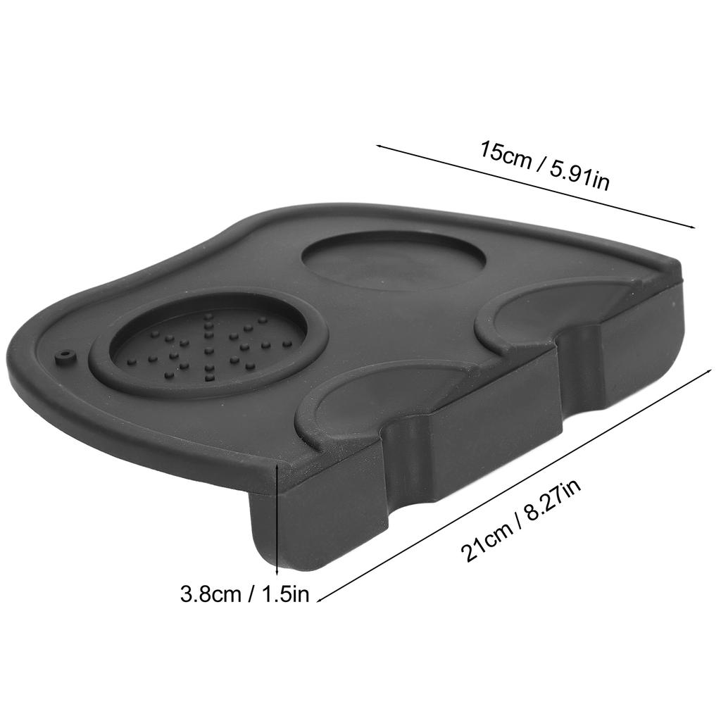 Coffee Distributor Mat Silicone Tamper Pad Double Hole Non Slip Holder for Drink Making