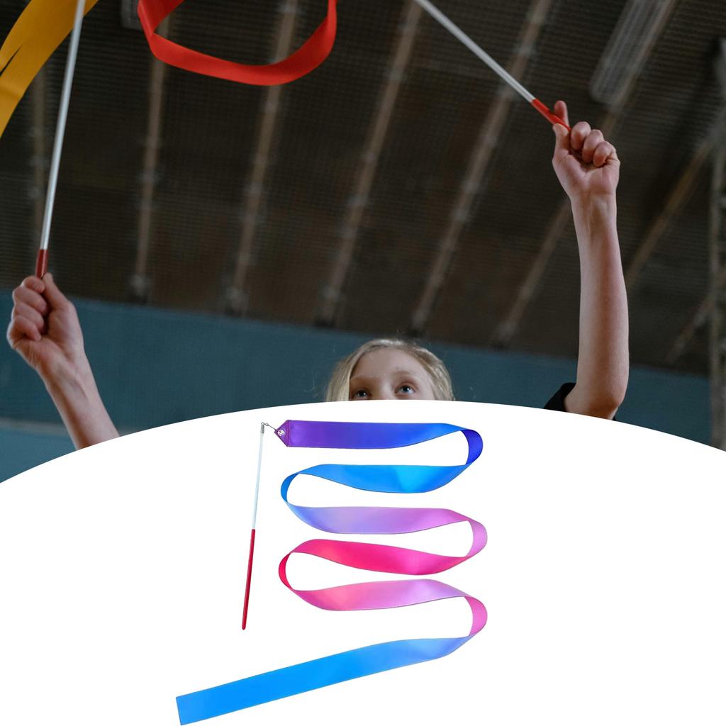 Gymnastic Ribbon Sparkling Dance Ribbon Twirling Batons Long Ribbon Streamers Rhythmic Gymnastics for Artistic Dancing