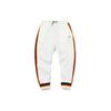 Li Ning Striped Print Logo Drawstring Cuffed Casual Pants Men Bottoms White AKLQ825-1